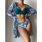 Coleção Moda Praia Flowers 2023 - Biquíni + Saída de Praia (Brinde)